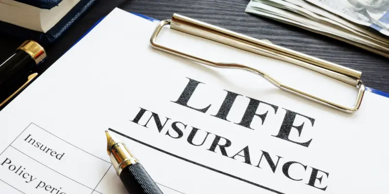 A document with life insurance label