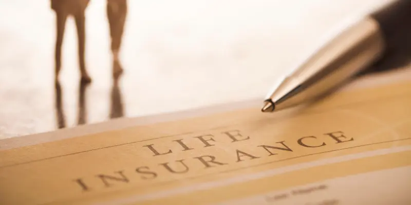 "Document entitled life insurance, a pen and a defocused silhouette of a couple on background. Close up image. This is an exclusive image and it can only be found in iStockphoto.  ++Note: The document title is designed by me ++"